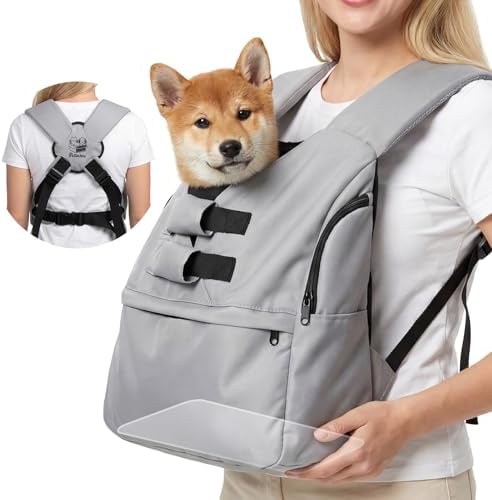Dog Carrier Sling for Small Dogs 7–15 lbs, Hands-Free Front-Facing Pet Sling with Safety Leash, Support Mat & Adjustable Strap, Breathable Mesh, Machine Washable for Walking, Hiking, Travel (Grey) by Unknown