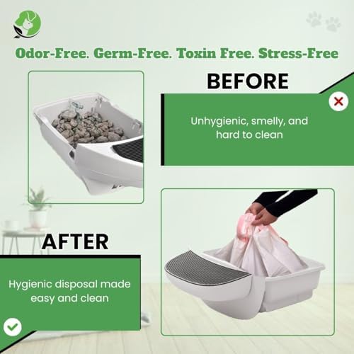 Automatic Robot Liners – 100% Compostable - Compatible with Neakasa M1 and PetPivot AutoScooper 11 Open-Top Self-Cleaning Litter Box - 27" L x 13" W – Drawstring Close – 40 Micron - Image 6