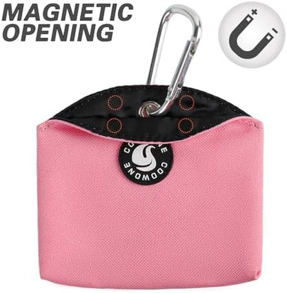 Dog Treat Pouch Magnetic Closure Small Dog Training Treat Pouch Pocket Sized Small Dog Treat Pouch with Clip (Pink) - Image 2