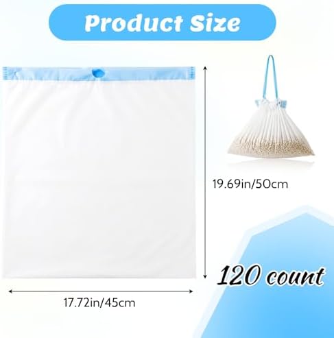 120 Pack Cat Litter Bags with Drawstring 17.72 x 19.69 Inch Heavy Duty Cat Litter Box Liners Waste Bags for Home Pet Supplies - Image 2