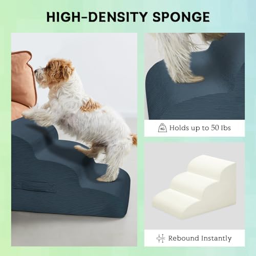 Mesa Lemon 3 Step Dog Stairs Pet Ramp for High Beds, Sofas and Cars - Image 4