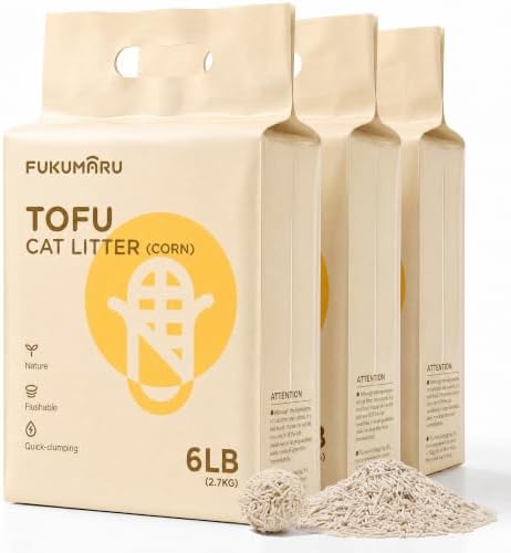 FUKUMARU Tofu Cat Litter, Corn Blend, Clumping, Odor Control, Low Dust 18lb by FUKUMARU