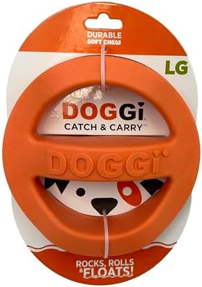 Van Ness Pets Doggi Catch and Carry Flying Disc Floating Dog Toy, Large, Orange - Image 2