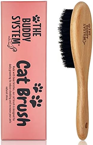 The Buddy System - Soft Cat Brush with Boar Bristles, 1 Pack by TheBuddySystem