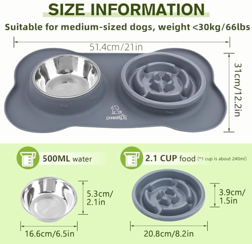 Pecute Slow Feeder Dog Bowls to Slow Down Eating, Dog Slow Feeder Bowl - Image 2