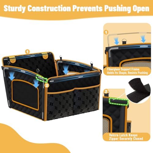 Dog Car Seat for Large Dog with Sturdy Fiberglass Support & Hard Bottom - Image 2