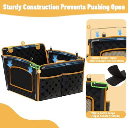 Dog Car Seat for Large Dog with Sturdy Fiberglass Support & Hard Bottom - Image 2