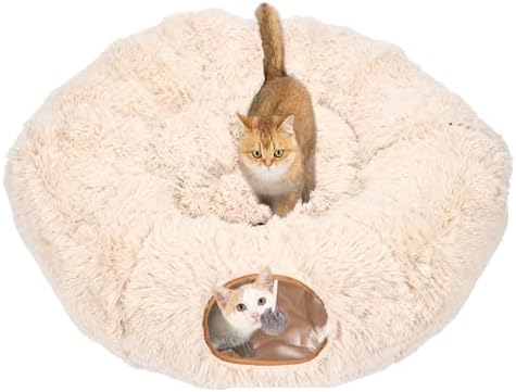 Avont Cat Tunnel Bed, Washable Cushion, Large 3-in-1 Play Tube for Cats by Avont