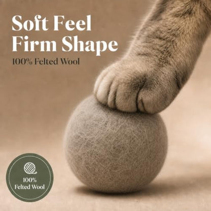 Wool Cat Toys, Felt Toy Balls, Gray, 6PCS - Image 6