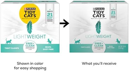Purina Tidy Cats Lightweight Free and Clean Unscented Multi-Cat Clumping Cat Litter, Odor Control, Low Dust, 12 lb. Box - Image 2
