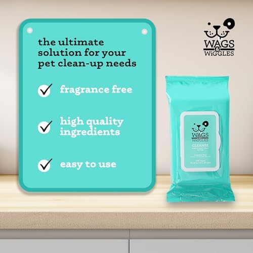 Wags & Wiggles Hypoallergenic Dog Wipes for Sensitive Skin, Fragrance Free Waterless Cleansing Towelettes for Paws Face Body & Rear, No SLS DEA Parabens, 100 Count - 2 Pack - Image 5