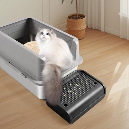 Cat Step for Litter Box, Litter Box Ramp with Filter Function, Black - Image 7