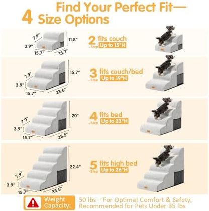 Topmart 3 Tiers Foam Dog Ramps/Steps, Non-Slip Pet Steps - Image 6