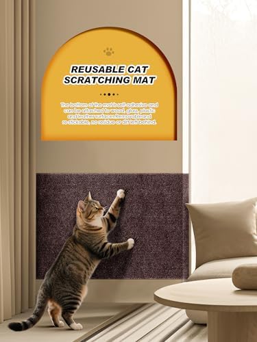 78.7"x15.8" Cat Scratch Furniture Protector with Clear Twist Pins - Brown - Image 5