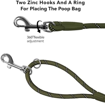 Long Dog Training Leash，Heavy Duty Reflective Rope Lead for Small Medium Large Dogs ，6FT 10FT 15FT 30FT 50FT for Training, Walking, Backyard, Camping (Olive Green, 30FT) - Image 4