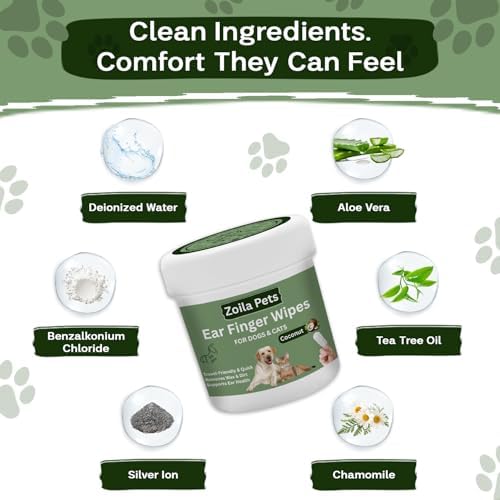 Dog & Cat Ear Cleaner Wipes - Gentle Finger Wipes for Wax, Dirt & Odor - Image 4