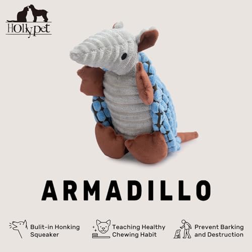 Hollypet Armadillo Squeaky Puppy Dog Toys for Small Medium Dogs, 8" - Image 4