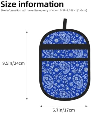 Blue Paisley Pet Hair Removal Glove Brush Pet Hair Remover Tool for Carpet - Image 2