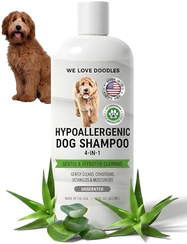 Hypoallergenic Dog Shampoo, Conditioner & Detangler, Tearless USA Made 16OZ by WeLoveDoodles