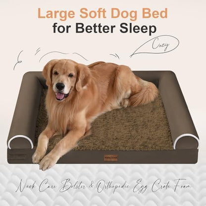NANUYA Orthopedic Dog Bed for Medium Dogs, 28 x 19 Inch, Dark Coffee - Image 2