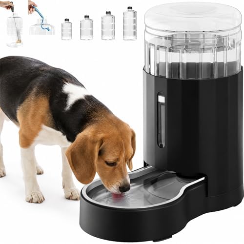 CZPET Gravity Dog Water Bowl Dispenser, Wider Mouth (7L, Black) by CZPET
