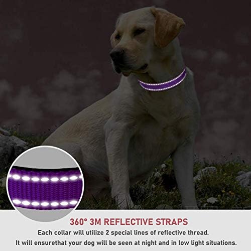 Reflective Dog Collar, Puppy Collar with Buckle Adjustable, Purple XS - Image 4