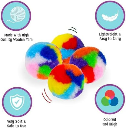 Ethical SPOT Kitty Yarn Puffs Colorful Woolen Yarn Cat Toy Contains Catnip 1.5" Pack of 4 Pet - Image 4