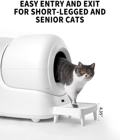 PETKIT Easy-Step Cat Pedal Step Stool for Automatic Litter Box, Elevated Litter Ramp with Filter Function, Non-Slip Trapper Stairs for Short-Legged and Elderly Cats, Less Tracking - Image 3