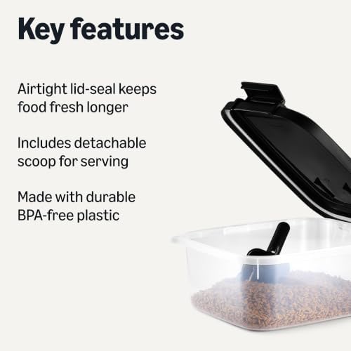 Amazon Basics Pet Food Storage Container, BPA-Free, Detachable Scoop, Secure Seal, 10lbs - Image 2