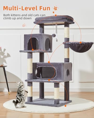 Taoqimiao Cat Tree, 49In Cat Tower for Indoor Cats Large Adult - Image 3