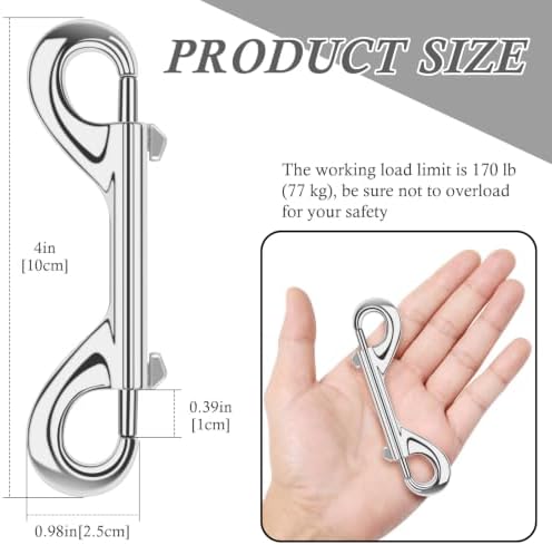 ERKOON 15 Pack Heavy Duty Snap Hooks Double Sided Clips for Hanging Horse Tack Sling Feed Buckets Dog Leash Collar Key Chain Zinc Alloy Metal Snaps Clip (4 Inch) - Image 2