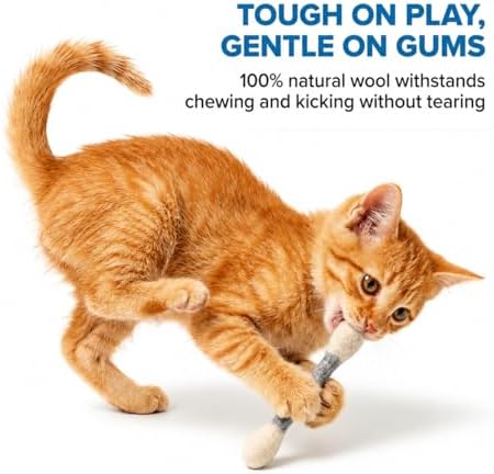 Glaciart One MINI Swabs Cat Toys with Catnip - 6 Pk | Durable for Chew, Cute Cat Toys Interactive Kitty for Boredom, Exercise, & Play | Filled w/Organic Catnip for Anxiety & as Digestive Aid - Image 4