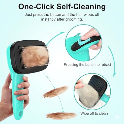 Self Cleaning Slicker Brush for Dog and Cat Shedding - Image 3