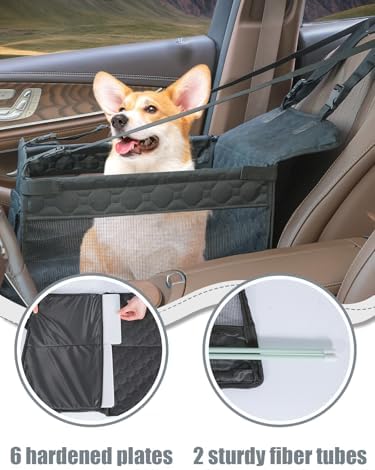 Dog Car Seat for Small and Medium Dogs,Waterproof Fabric with Breathable Mesh&Adjustable Dog Seat Belt for Car,Dog Bed for Back Seat Up to 30 LB-Small Black - Image 6