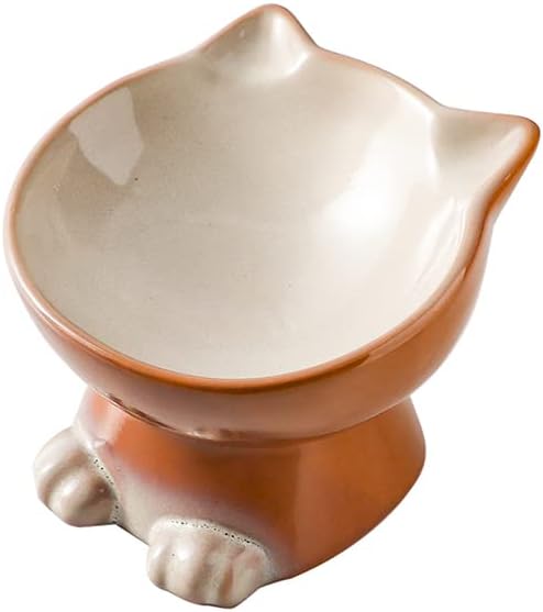Nihow Elevated Cat Bowls,6 Inch Ceramic Raised Cat Food Bowl for Feeding by Nihow
