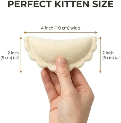 Glaciart One Wool Dumpling Cat Toys with Catnip | Interaction & Boredom Relief, Encourages to Exercise, Explore & Play | Filled w/Organic Herbs to Help Sooth or Reduce Anxiety - Image 3