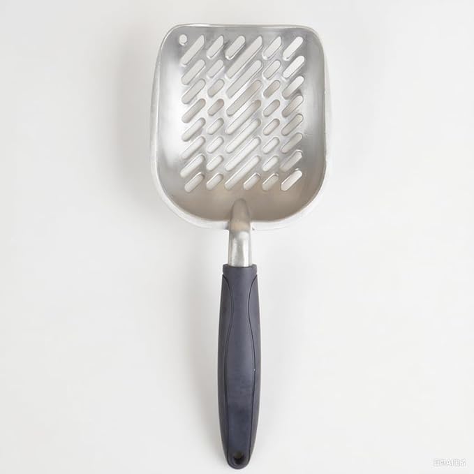 Navy Handle Giant Metal cat Litter Scoop Stainless Steel Oblique Hole Litter Box Scoop Size 13.58" Lx5.51 Wx1.97 H