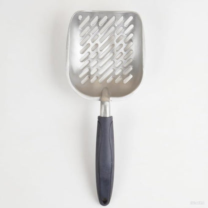 Navy Handle Giant Metal cat Litter Scoop Stainless Steel Oblique Hole Litter Box Scoop Size 13.58" Lx5.51 Wx1.97 H