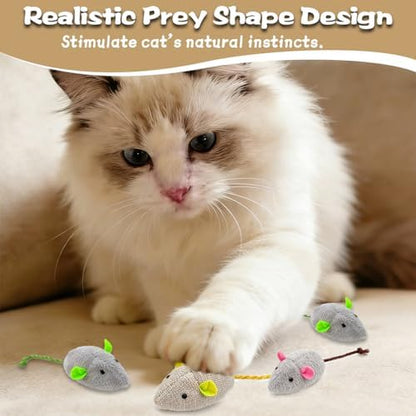 12 Pack Mouse Toys for Cats,Catnip Toy Mouse, Plush Mice Toys for Cats, Cat Nip Mice for Indoor Cat, Kitten Plushie Engaged Entertained Interactive Exercise Kicker Chew Fetch Toy (Value Bulk) - Image 5