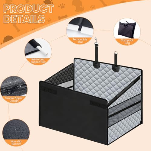 Large Dog Car Seat, Back Seat Extender for Dogs with Mesh Windows, Foldable Pet Car Seat with Hard Bottom, Waterproof Pet Seat Cover for Cars, Trucks and SUVs - Image 5