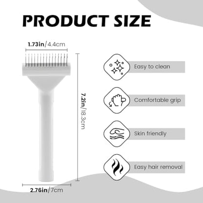 Cat Brush, Pet Hair Removal Tool, Lightweight Deshedding Dog Brush,Cat Brushes for Indoor Cats,Dematting Comb for Dogs Cats,Remove Loose Hair,Pet Grooming Undercoat Rake(White) - Image 3