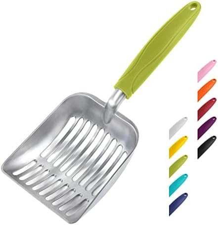 WePet Cat Litter Scoop, Aluminum Alloy Sifter, Kitty Metal Scooper, Deep Shovel, Long Handle, Poop Sifting, Kitten Pooper Lifter, Durable, Heavy Duty, for Litter Box by WePet