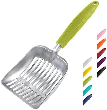 WePet Cat Litter Scoop, Aluminum Alloy Sifter, Kitty Metal Scooper, Deep Shovel, Long Handle, Poop Sifting, Kitten Pooper Lifter, Durable, Heavy Duty, for Litter Box by WePet