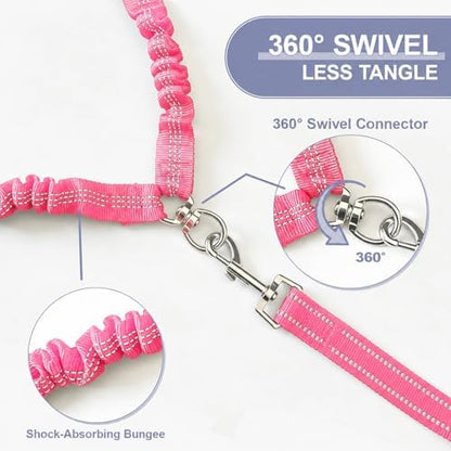Double Dog Leash Padded Handle 360°Swivel No Tangle Dual Leash for Two Dogs - Image 3