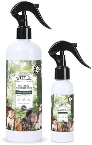 Pet Odor Deodorizer Spray,16.9 & 3.4 Fl Oz - Dog Deodorizing Spray Natural Forest Scent Pet Odor Neutralizer for Home Pets Potty Furniture(16.9 Fl Oz + 3.4 Fl Oz) by Unknown