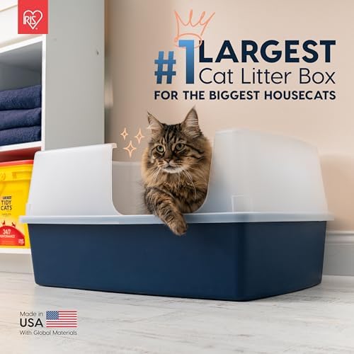 IRIS USA XX-Large Side Entry Cat Litter Box, Navy - Image 4