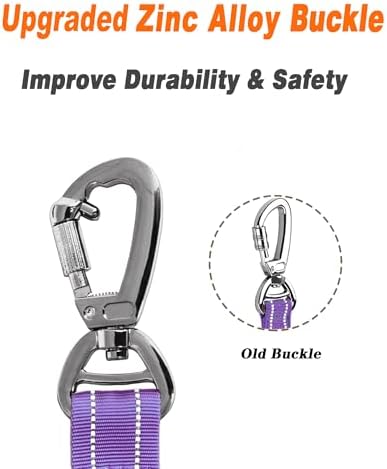 AUBELL Tactical Dog Leash Heavy Duty,4-6ft No Pull Bungee Leash,Purple - Image 2