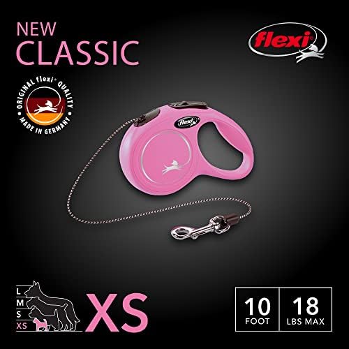 FLEXI® Classic XS Cord Retractable Dog Leash, 3-Finger Grip, 10 ft - Pink - Image 2