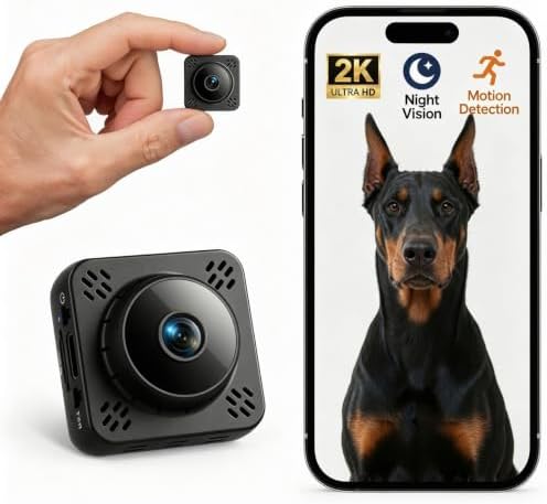 Mini WiFi Camera Nanny Cam with Free Cloud Storage, Small Cameras Wireless for Home Security, WiFi/Offline Recording, Live View, Motion Detection & Night Vision for Car, Pets & Baby by Unknown