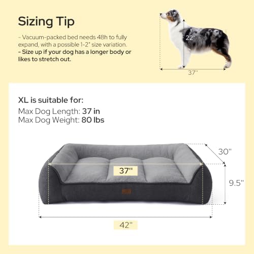 Bedsure SupportMax™ Extra Thick Orthopedic XL Dog Beds Large Sized Dog - Image 6
